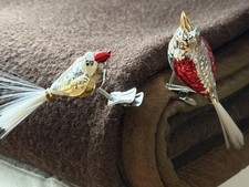 2 alte Lauscha Weihnachtsbaum Glas Vogel Deko Weihnachten