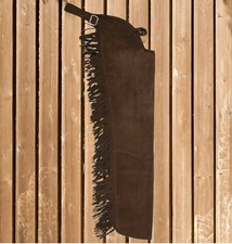 Westernchaps mit Fransen, Show Chaps, Workchaps, Western Leder Chaps, braun
