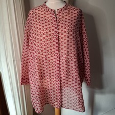Marina Rinaldi Bluse Gr. 52 Schurwolle beige/rostrot & Unterkleid & Gürtel 3tlg.