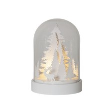 LED-Dekoration "Kupol", weiß, Glaskuppel mit Weihnachtsmotiven, warmweiße LED, T