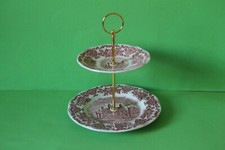 zweistöckige Etagere Teller Enoch Wedgwood Royal Homes of Britain Rot 052223