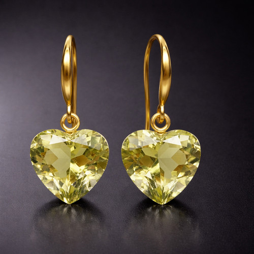 Olive zitronenquarz ohrring - olive,