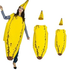 Bananenkostüm, Halloween-Cosplay-Kostüme, Kleidung, tragbarer Obst-Overall
