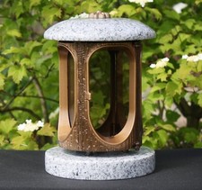 Grablaterne Grablicht Grabschmuck Grab-Lampe aus Viscont Granit