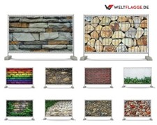 Steinwand Bauzaunplane Banner