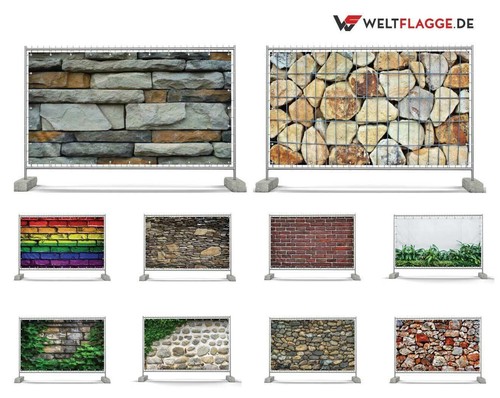 Steinwand bauzaunplane banner - steinwand,