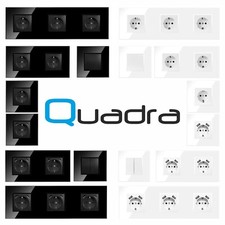 GLAS Schuko Steckdose Schutzkontakt mit USB C Lichtschalter Unterputz Ladegeräte