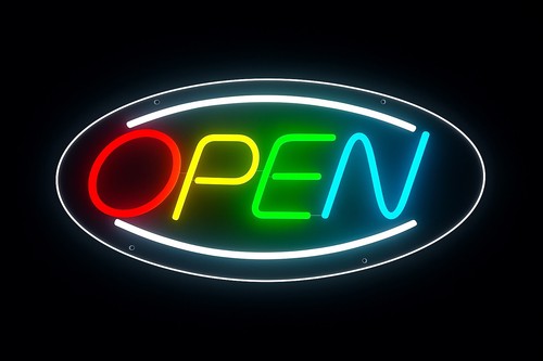 Neon led open leuchtschild - open,