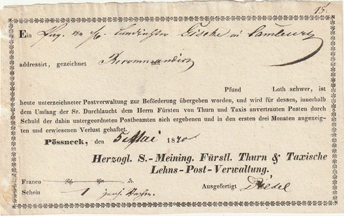 Thurn taxis briefpost - taxis, :