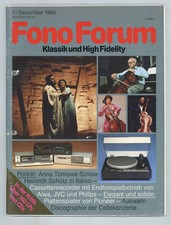 Fono Forum 1985-11 Pıoneer PL-3F, Yamaha A-1020, Onkyo DX-200, Magnepan 5MGa