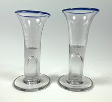 2 x Schnapsglas, Kutscher-, Wachtmeister Blaurand, norddtsch, Solling, A.19.Jh.