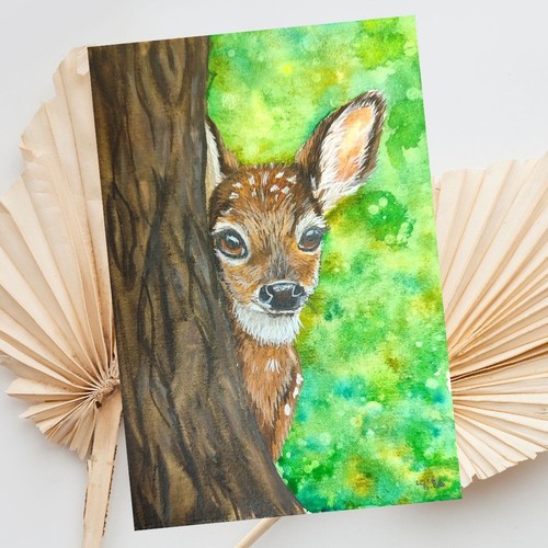 Reh gemälde gemalt - reh, mit