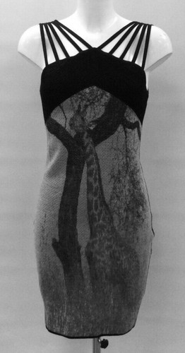Strickkleid grau giraffe - n2,