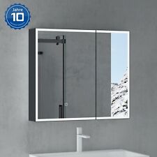 doporro Wandschrank Wandspiegel LED 50/70/90x70cm Weiß/Anthrazit Spiegelschrank4