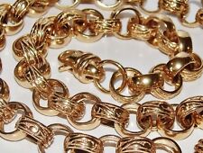 Erbskette Herren 9 kt Gelbgold auf Silber schwer grob gemustert 24 Zoll