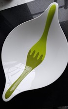 Koziol LEAF L Salatschüssel mit Salatbesteck