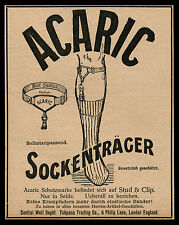 Alte Reklame Werbung 1898 ACARIC Sockenträger Sockenhalter