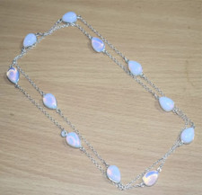 Milchig Opalit Edelstein Handmade 925 Sterlingsilber Schmuck Ketten Größe