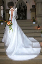 Brautkleid Agnes zweiteilig mit Corsage und Schleppe cremeweiß Gr. 36