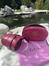 GUCCI GG Marmont Gürteltasche Belt 95 Samt Himbeere Neu in OVP Magenta Velvet