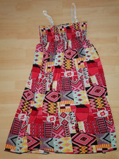 Mädchen Sommer Träger-Kleid ärmellos, Gr. ca.158/164,rot-orange-bunt,TOP Zustand