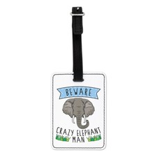 Beware Verrückte Elefant Mann Optischer Gepäck Tag Koffer Tasche - Lustig Tiere