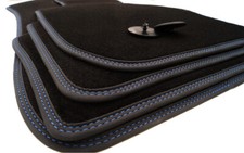 Premium Fußmatten BMW E90 E91 xDrive Original Qualität Velours Nubuk Leder blau