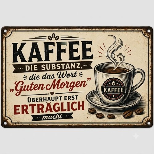 Blechschild kaffee substanz - kaffee,