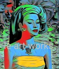  NACH TRETCHIKOFF BALINESISCHES MÄDCHEN KUNSTDRUCK ORIGINAL ACRYL MODERN GEMÄLDE 