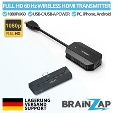 1080P 60 Hz HD USB-C/HDMI Wireless Transmitter+Receiver 1920x1080 PC TV Android