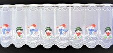 Schneemann Weihnachtsgardine Scheibengardine 9 Breiten Winter Bistrogardine Neu