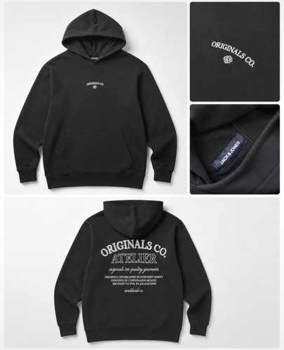 Jack jones schwarzer hoodie - &,
