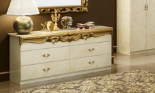 Kommode Highboard Wäschekommode Beige Hochglanz Italienische Möbel Stil Barock