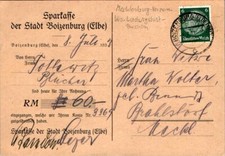 AK GRUSS AUS BOIZENBURG LUDWIGSLUST PARCHIM WERBUNG SPARKASSE 1933 MECKLENBURG