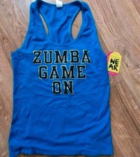NEU ZUMBA Gr.XS 'Game On'  Racerback Top Blau Gold  