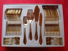 SBS Fischbesteck 38-teilig 24-Karat vergoldet