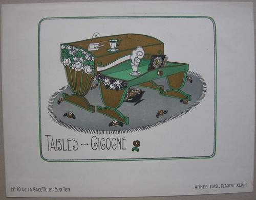 Tables gigogne pochoir gazette - tables,