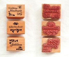 3 Stempel Goldene Hochzeit, Silberhochzeit, Jubiläum Rico Design Deko Basteln