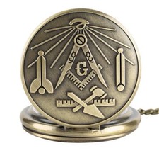 Freimaurer Taschenuhr Bronze
