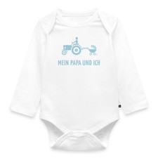Mein Papa und Ich Trecker Kinderwagen Baby Bio-Langarm-Body