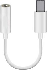 USB 3.1 Typ C Headset Klinke mit langem Anschluss für Blackview BL9000 Pro WEIß