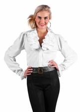 Rüschenbluse mit Jabot weiß