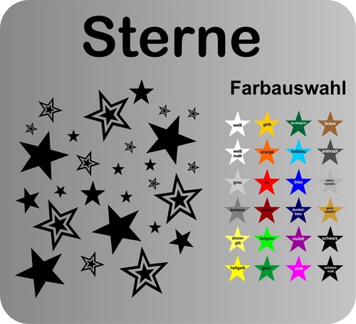 Sterne fensterbild auto - 28,
