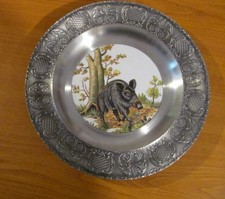 Wandteller- Zinn 95%- SKS- Wildschwein- 23 cm- NEU in  OVP
