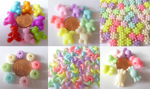 50x acrylperle teddy bär - 50x,