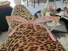 Brillengestell Cat Eye Rosa Strasssteine Neu