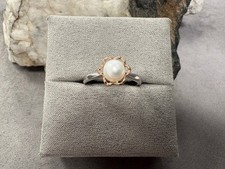 Clogau Silber & 9 kt Rotgold Maiglöckchen Perlenring Größe P 60 £ Rabatt