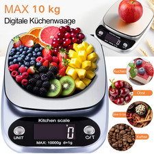 Digitale Küchenwaage 10 kg 1 g Präzisionswaage LCD Edelstahl Tara Haushalt