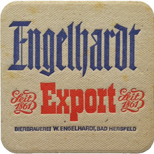 ALTER BIERDECKEL  Bierbrauerei W. Engelhardt Bad Hersfeld Seit 1861 Bierfilze