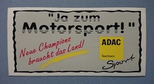 Aufkleber Motorsport Oldtimer Ja zum Motorsport ADAC Sachsen Sport 12,0 x 6,0 cm